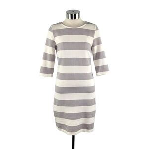 PIT Amsterdam Women's Knit Knee-Length Casual Dress Size US 4 Gray White Stripe